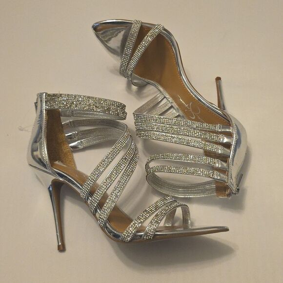 BRAND NEW JESSICA SIMPSON RHINESTONE ELEGANT STRAPPY HEELS SANDALS R3 - Picture 8 of 16
